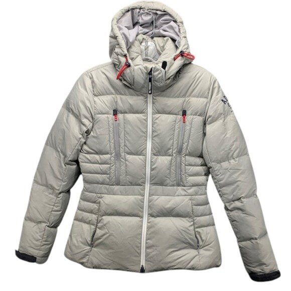 Adidas Golf Duck Down Puffer Jacket Women’s M Gray Lightweight Warm Winter Coat - Picture 1 of 14
